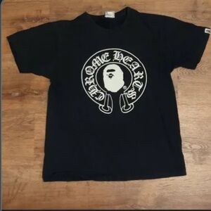 Bape chrome heart shirt size small